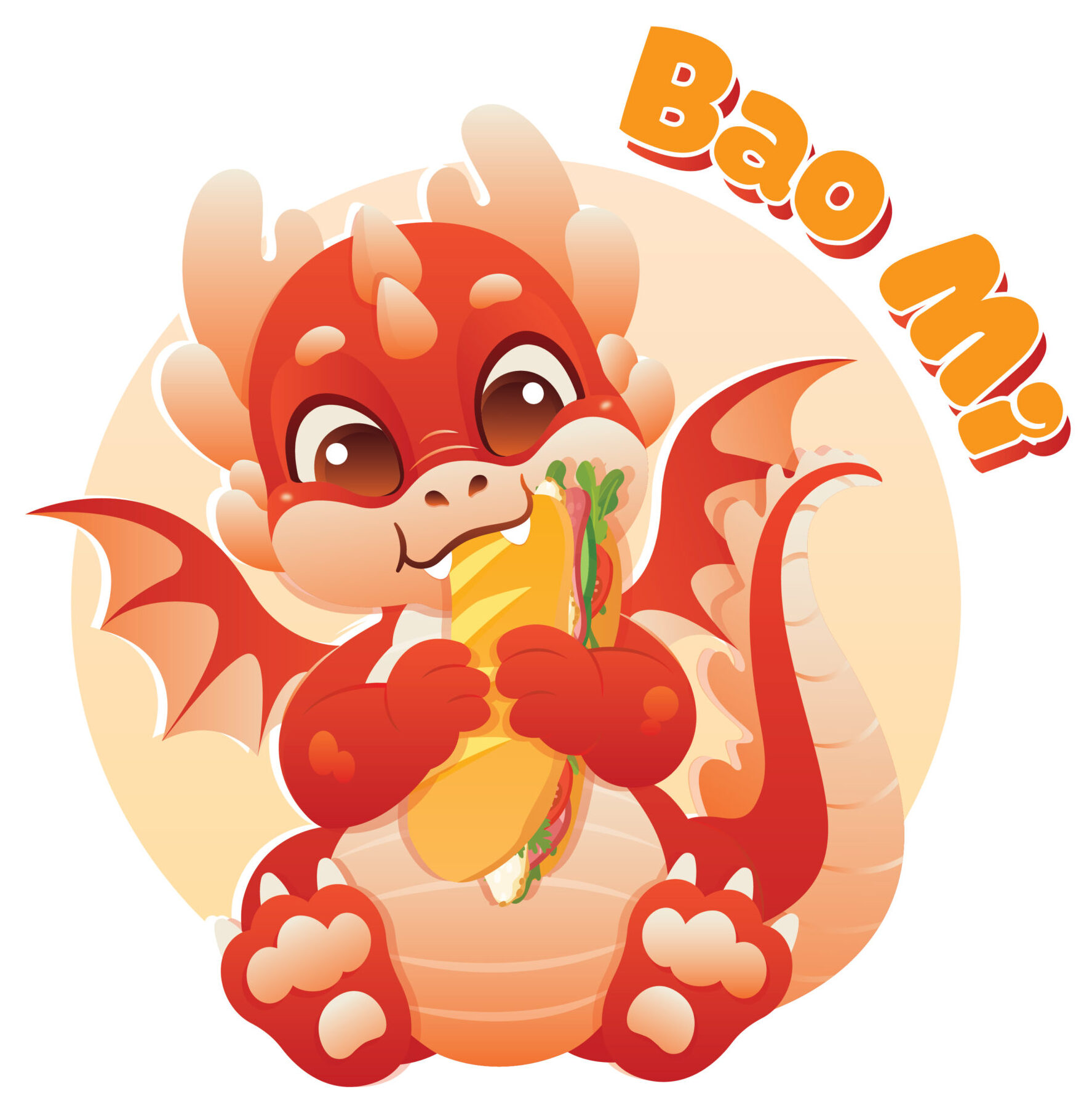 Image of Bao Mi logo of a dragon eating a Bahn Mi