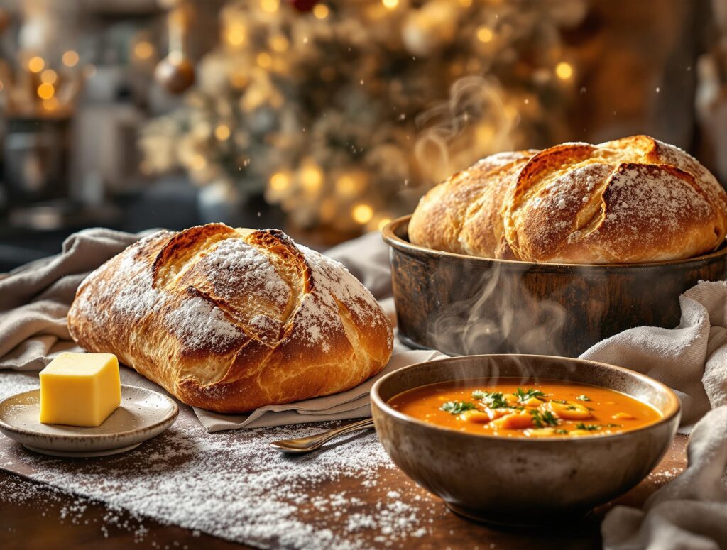 image of fresh bread and soup