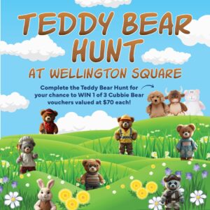 image of teddy bears on green hillside standing
