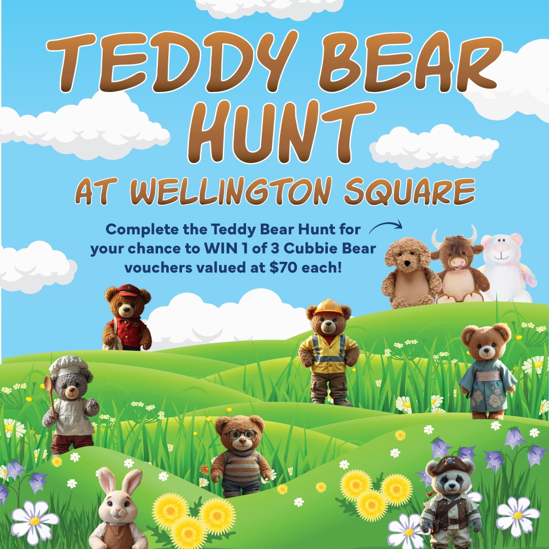 image of teddy bears on green hillside standing
